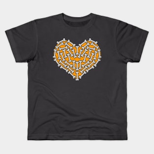 Yellow & Orange Heart made out of Bones - Bones Kids T-Shirt